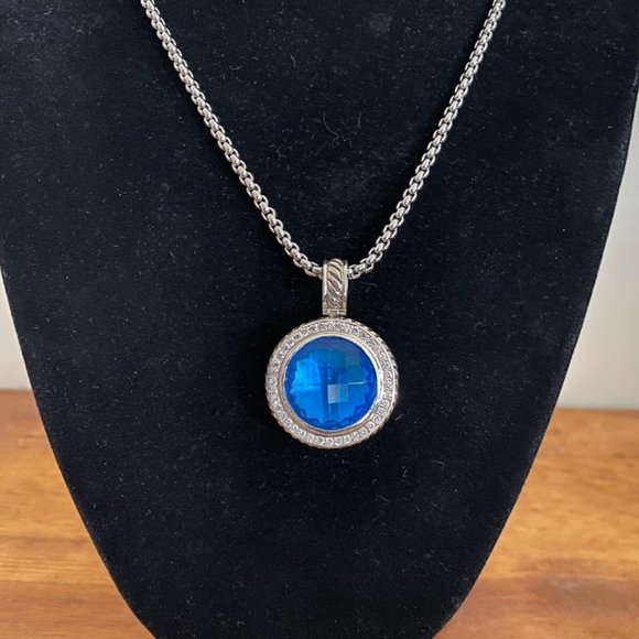 Sterling Silver Halo Cz Pendant Enhancer - Picture 10 of 14